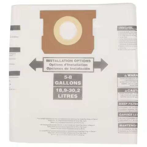 B15C 6 Pcs Universal Dry Vac Dust Bag 5 To 8 Gallon Vacuum Cleaners For Shop Vac 5-8 Gallon Ridgid V