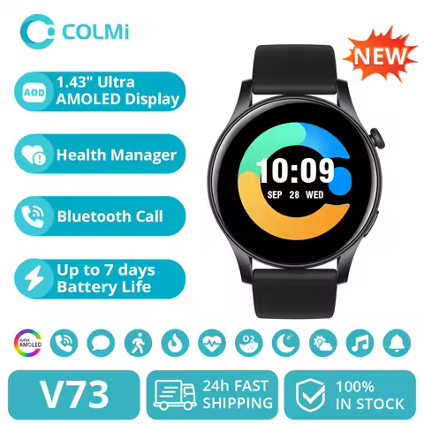 [2024 New] COLMI V73 Smartwatch AMOLED Display Bluetooth Calls Health Fitness Tracking Smart Watch f