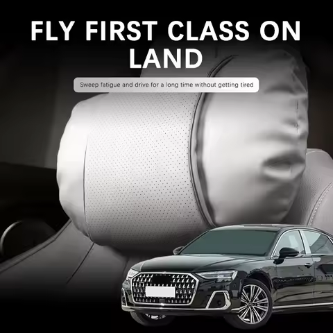 Car Support Headrest For Audi A8L D3 V6 V8 2004-2024 A5 A6L A7 A4 Car Suede Neck Pillow Soft Comfort