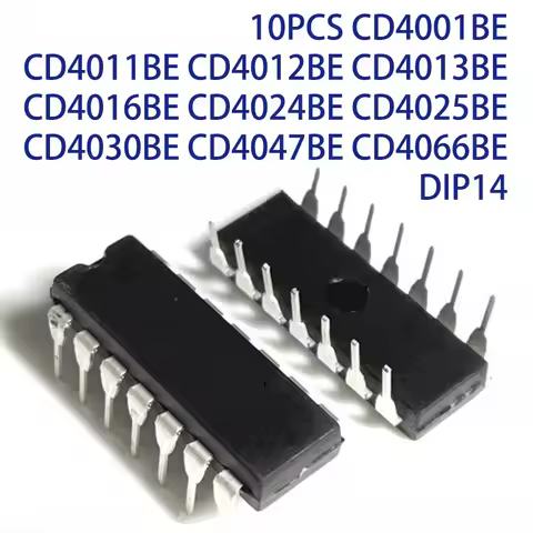 10PCS CD4001BE CD4011BE CD4012BE CD4013BE CD4016BE CD4024BE CD4025BE CD4030BE CD4047BE CD4066BE DIP1