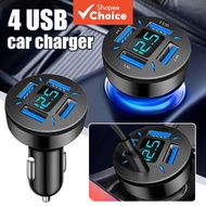 66W Car Charger Quick Cigarette Lighter Adapter 4-Port USB A+USB C Fast Charging Phone Charger For I