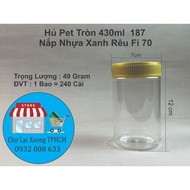 Round Pet Jar 430ml 187 Moss Green Plastic Lid Fi 70