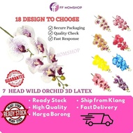 7 Head 3D Latex Orchid Artificial Flower Bunga Orkid Latex Mini Hiasan untuk Gubahan Orked Hantaran 