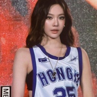 New Style Homemade aespa Same Style Ningyizhuo American Retro Loose Jersey Vest oversize Sports Jers