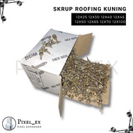 Roofing Screws Yellow Light Steel Bolts 12x25 12x30 12x40 12x45 12x50 12x65 12x70 12x100