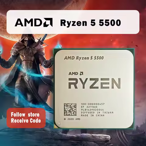 AMD Ryzen 5 5500 R5 5500 3.6 GHz 6-Core 12-Thread CPU Processor 7NM L3=16M 100-000000457 Socket AM4 