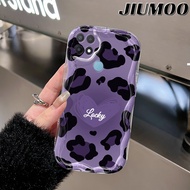 JIUMOO Casing Hp OPPO A15 A15s A35 Case Pola cetak macan tutul yang dipersonalisasi Silikon Softcase