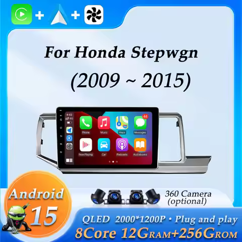 Car Radio Audio Multimedia Video Player for Honda Stepwgn RHD 2009 - 2015 Wireless CarPlay Bluetooth