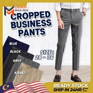 MMM_Men Cropped Pants Business Trousers Formal Regular Fit Long Pants Casual Seluar Panjang Lelaki