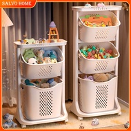 Salvo 2/3/4 Tier Toy Storage Rack for Children Toy Storage Shelf with Wheels Multi-Purpose Storage B