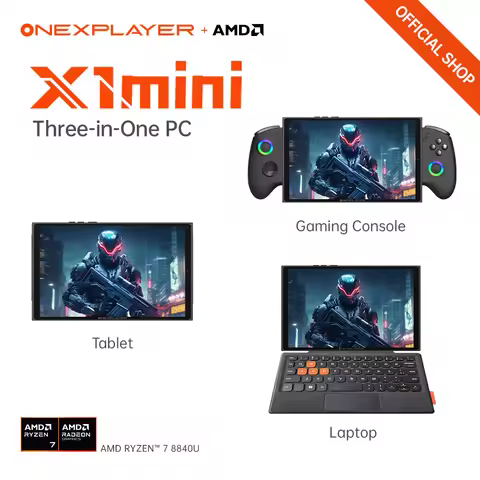 OneXPlayer X1 mini AMD R7-8840U PC Game Console 3 IN 1 Laptop Tablet 8.8 Inch LTPS Touch Screen Comp