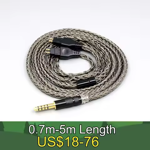 16 Core Grey Earphone Cable For Sennheiser HD580 HD600 HD650 HDxxx HD660S HD58x HD6xx Headphone LN00