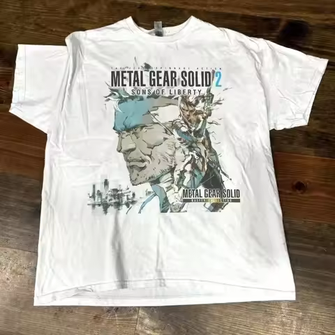 Y2k Top Metal Gear Solid Snake Awesome Pure Cotton Shirts Crew Neck Heartfelt Gift Metal Gear Solid 
