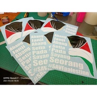 Sticker Free For Palestine Sticker Lori Sticker Abang Pergi berjuang Sticker Bini Panggil Pulang. St