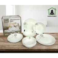 Dinnerware set opal glass dandelion white dinnerset set bowl plate