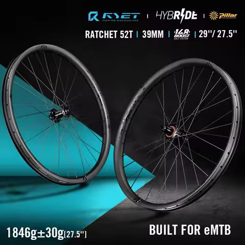 RYET Hybride 29 27.5 eMTB Boost Carbon Wheelsets Mullet e-Mountain Bike wheels 148mm 32H 39mm Ratche