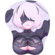 Pad Tetikus Anime 2B dengan Penyandar Pergelangan Tangan, Pad Tetikus Gaming 3D 2Way Skin (2B 01)