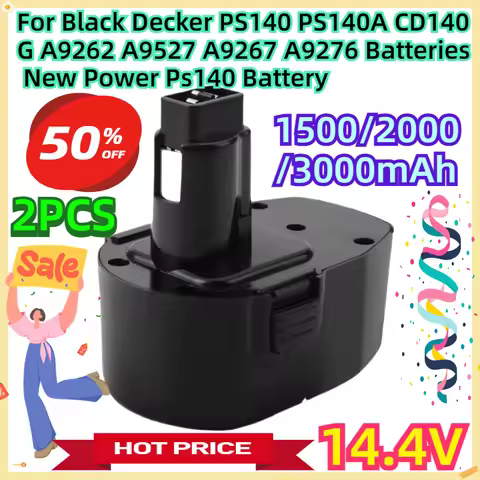 For Black Decker PS140 PS140A CD140G A9262 A9527 A9267 A9276 Batteries New Power Ps140 Battery 2pcs