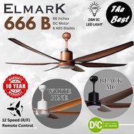 ELMARK 666B 66 Inches 726B 72 Inches DC Motor 6 Blade 24W 3C LED 12 Speed 6 Forward 6 Reverse Remote