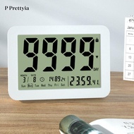 [P Prettyia] White 9999 Days Count Down Timer Clock, 3.9Inchx2.8Inchx0.6inch with Clock Calendar Eas