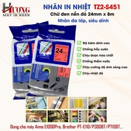 Super Sticky printed label TZ2-S451 for PT-E300/E500/P300BT/P710BT - Black text on red background 24