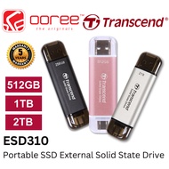 TRANSCEND SSD ESD310C / ESD310S / ESD310P DUAL USB 10GBPS PORTABLE EXT SSD WITH USB-C&amp; USB-A CONNECTOR 256G 512G 1TB 2TB