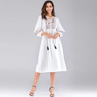 A N Aa In S I T O C K. A K 3 8 9 Ethnic Style Fashion Summer New Women's Embroidered V-Neck