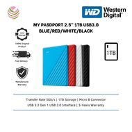 WD 1TB My Passport, Portable External Hard Drive, Black, Backup Software With Defense Against Ransom