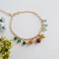 滿天星 // 天然翡翠A貨 冰種綠翡 黃翡 紅翡 美國14K包金鍊