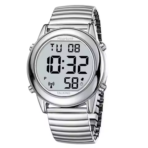 Hearkent Atomic Talking Watch for Blind Elderly Men's Clock Watch with Alarm Radio Controlled Wristw