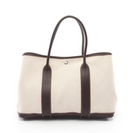 【二手】愛馬仕 (Hermes) 花園派對系列 PM 手提包 米白色/烏木色 皮革 女士二手 B