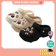 【Ding Dang】Ready Stock Anti-slip Cute Comfortable Thick-Soled Hole Shoes Slip On Clog 洞洞鞋