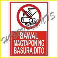 ▫ ✢ ◊☜ Bawal Magtapon Signage Laminated Sign