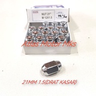 [1PC] RADIAL LUG NUT SIZE 21MM THREAD 1.5 (COARSE THREAD) 1.25/ (FINE THREAD) NUT LENGTH 3.6CM - FUJ