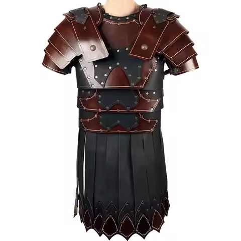 Medieval Ancient Greek Roman Legion Gladiator PU Leather Cuirass Shoulder Chest Armor Viking Warrior