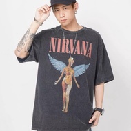 เสื้อยืดผู้ชายโอเวอร์ไซส์ nirvana in utero เสื้อy2k เสื้อมินิมอล เสื้ออปป้า เกาหลี เสื้อยืดผ้าฟอก