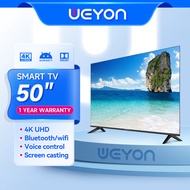 WEYON  TV 50 นิ้ว UHD ทีวี 50 นิ้ว ทีวีจอแบน โทรทัศน์ Smart TV  Android 11.0 รับประกันหนึ่งปี สามารถดู Youtube/Netflix