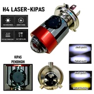 H4 Laser Headlight HighLow Cooling Fan led projector Front Bulb