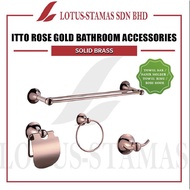 ITTO Solid Brass Rose Gold Bathroom Accessories - Towel Bar / Paper Holder / Towel Ring / Robe Hook