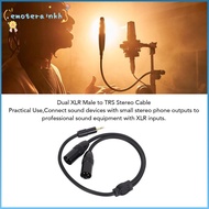 EMOTEMY Dual 3pin XLR Male to 1/8in TRS, Flexible Plug and Play Stereo Y Splitter Cable, Practical 0