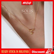Heart Bow-tie Knot Cute Pendant Gold Chain Necklace 18K Gold Plated 316L Stainless Titanium Steel Ne