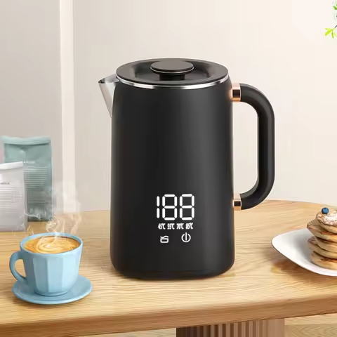 220V Electric Kettle 1.7L Thermostatic Kettle Automatic Heat Preservation Teapot 304 Stainless Steel