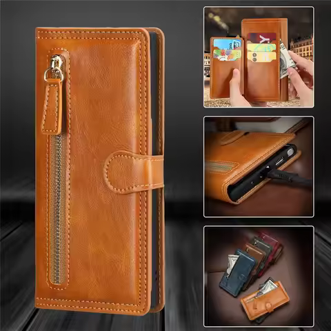 For Samsung Galaxy S20 Fe Fan Edition Note 20 Ultra Luxury Leather Zipper Flip Wallet Case S20FE S20
