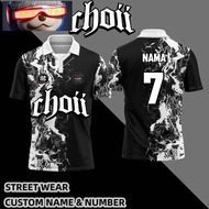 Choii Design Retro Collar Jersey Murah Lelaki Kanak2 Sublimation Baju Berkolar Jersi Viral Street Wear Custom Name and Number Unisex Casual Kolar T Shirt Lengan Pendek Plus Size