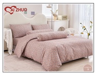 ชุดผ้าปูที่นอน AI ZHUO ผ้านวม ครบชุด6ชิ้น (ผ้าปู+ผ้านวม+ปลอกหมอน) ขนาด -6ฟุต {มีเก็บปลายทาง} ลายสวยน