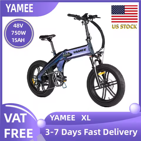 YAMEE XL 750W Motor 48V15Ah battery commute Electric Bike 20-inch Fat Tire E-Mountain bike adult fol
