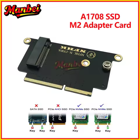 Laptop M2 SSD Adapter For Macbook Pro 13" A1708 NVMe M.2 NGFF SSD Adapter Card 2016 2017 Years