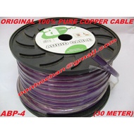 5 METER ABP-4 AUDIOLAP 4GA / 4 AWG 100% PURE COPPER OFC PURPLE POWER CABLE-(PER METER)