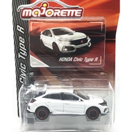 Majorette Honda Civic Type R-White Color /Wheels D6SRL /scale 1/58 (3 inches) Package with Card
