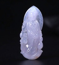冰種紫羅蘭翡翠念珠觀音菩薩 | 天然緬甸玉翡翠A貨 | 送禮